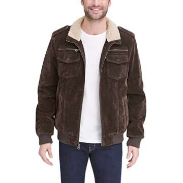 Shop Levi's Men's Leather Aviator Bomber Jacket - Stylish & Warm