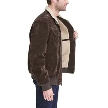 Shop Levi's Men's Leather Aviator Bomber Jacket - Stylish & Warm