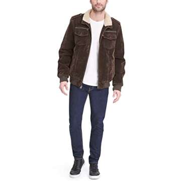 Shop Levi's Men's Leather Aviator Bomber Jacket - Stylish & Warm