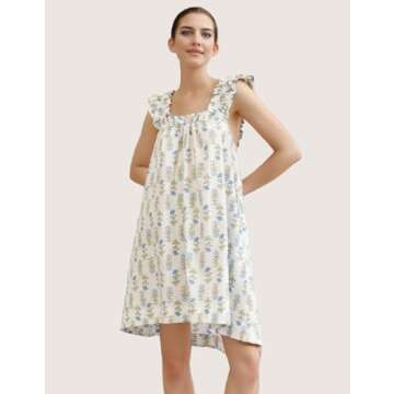 Xfileen Women's Cute Ruffle Nightgowns for Ultimate Comfort