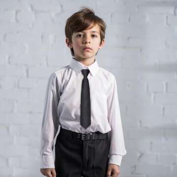 Alizeal Boys Solid Color Pre-tied 2.4'' Zipper Skinny Neckties for Age 8-12, Black