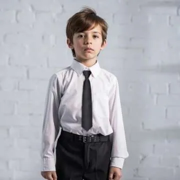 Alizeal Boys Solid Color Pre-tied 2.4'' Zipper Skinny Neckties for Age 8-12, Black