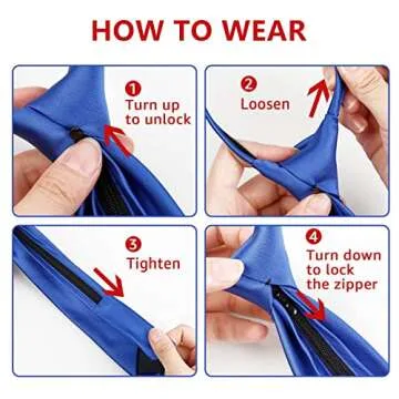 Alizeal Boys Solid Color Pre-tied 2.4'' Zipper Skinny Neckties for Age 8-12, Black