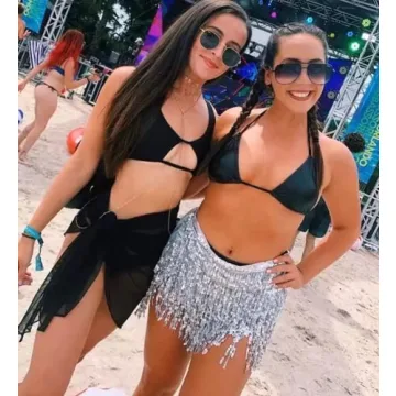 Sparkling Sequin Fringe Skirt for Festivals and Concerts