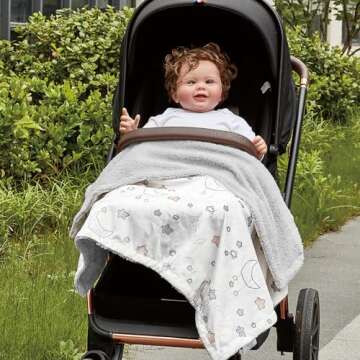 CREVENT 30''X40'' Cute Cozy Fluffy Warm Baby Blanket for Girls Boys Infants Toddlers' Bedding/Crib/Cot/Stroller, Baby Shower Birthday Newborn's Gift - Good Night