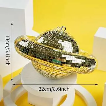 Disco Ball Planet Shaped Décor - Gold Disco Balls Decorations for Party,Room, Home, Bar, KTV, Hangi...