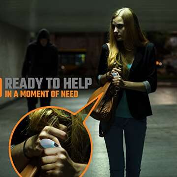 Rechargeable Self Defense Keychain Alarm – 130 dB Loud Emergency Personal Siren Ring with LED Light – SOS Safety Alert Device Key Chain for Women, Kids, Elderly, and Joggers by WETEN (Blue)