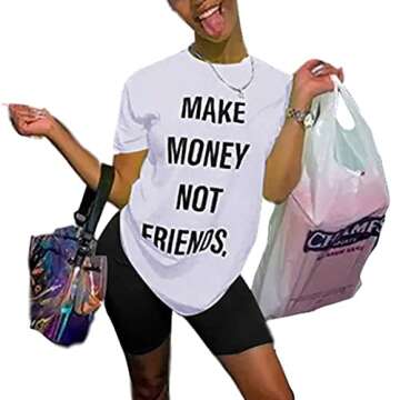 Women's 2 Piece Outfits Romper Letter Print T-Shirts Bodycon Shorts Tracksuit Set Workout Jumpsuits Clubwear Plus Size White XL