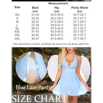 Avidlove Women Lingerie Lace Babydoll Strap Chemise Halter Teddy V Neck Mesh Nightgown Light Blue S