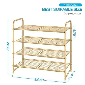 Stylish 4-Tier Stackable Shoe Rack for Home Organization