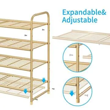 Stylish 4-Tier Stackable Shoe Rack for Home Organization