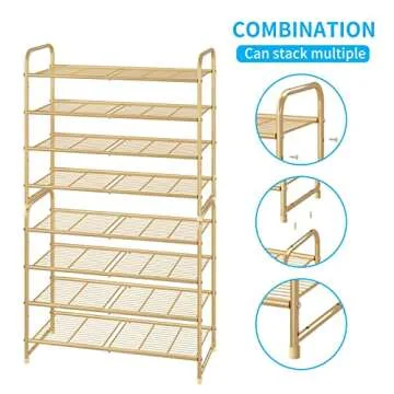 Stylish 4-Tier Stackable Shoe Rack for Home Organization