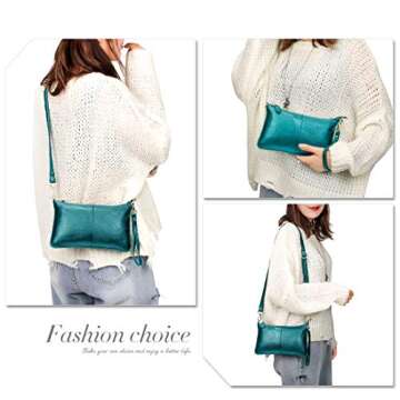 Artwell Genuine Leather Clutch Wallet For Women Wristlet Envelop Crossbody Purse Card Shoulder Bag (...