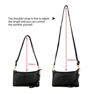 Artwell Genuine Leather Clutch Wallet For Women Wristlet Envelop Crossbody Purse Card Shoulder Bag (Peacock Blue)