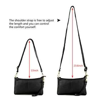 Artwell Genuine Leather Clutch Wallet For Women Wristlet Envelop Crossbody Purse Card Shoulder Bag (Peacock Blue)