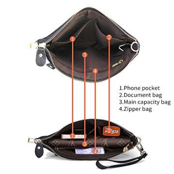 Artwell Genuine Leather Clutch Wallet For Women Wristlet Envelop Crossbody Purse Card Shoulder Bag (Peacock Blue)