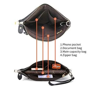 Artwell Genuine Leather Clutch Wallet For Women Wristlet Envelop Crossbody Purse Card Shoulder Bag (Peacock Blue)