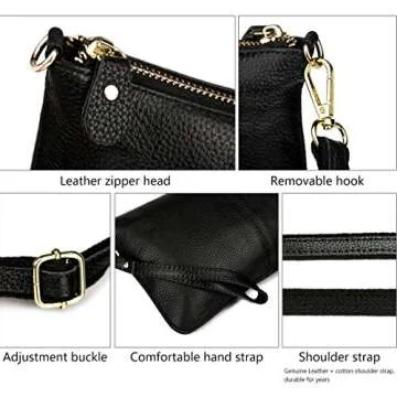 Artwell Genuine Leather Clutch Wallet For Women Wristlet Envelop Crossbody Purse Card Shoulder Bag (Peacock Blue)