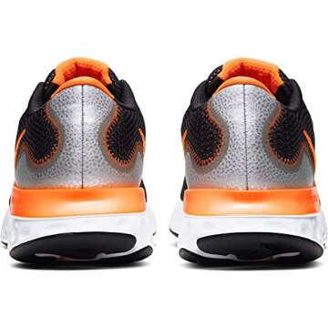 NIKE Men's Race Running Shoe, Black Total Orange Particle Gray White, Womens 10