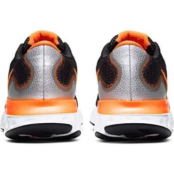 NIKE Men's Race Running Shoe, Black Total Orange Particle Gray White, Womens 10