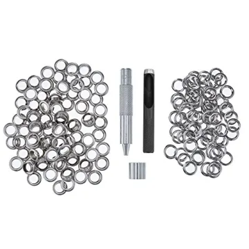 Grommet Tool Kit with Eyelets and Storage Box – 100 Sets