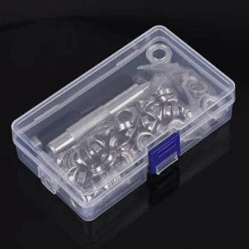 Grommet Tool Kit with Eyelets and Storage Box – 100 Sets