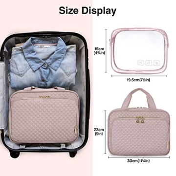 MIZATTO Toiletry Bag - Hanging Makeup Organizer for Women