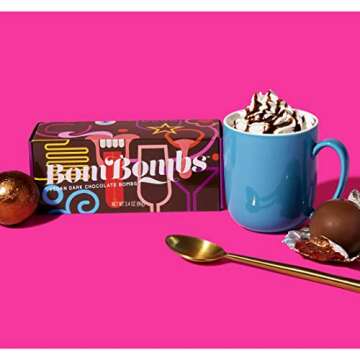 Bombombs Dark Chocolate Hot Chocolate Bombs, Includes Vegan Cocoa Bombs, Pack of 3