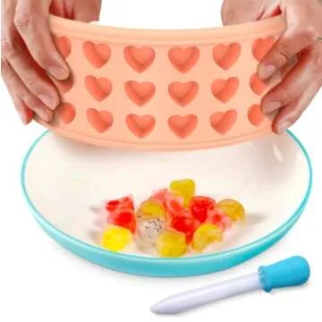 Heart Ice Cube Tray with Lid – 24 Cavity Silicone Mold for Heart-Shaped and Candy – Flexible, Heat-Resistant and Odorless Ice Cube Molds for Cocktails