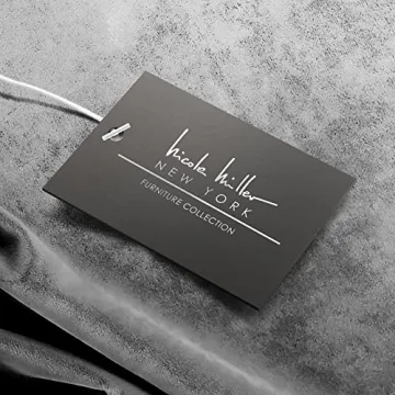 Nicole Miller Leather Bench - Grey/Silver | Design: Flavia | Upholstered | Side Channel Tufted