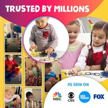 Skoolzy 120 Pcs Plastic Chain Links Rainbow - Math Links for Preschoolers, Math Manipulatives for Early Learning, Perfect for Classroom Activities, Fine Motor Skill Development