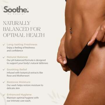 Soothe Au Naturel Cleansing Feminine Wash Gel for Intimate Areas & Sensitive Skin, Daily Vaginal Wash with Rose, Odor Control & pH Balance for Women, 150ml