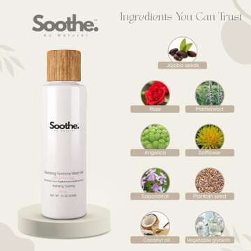 Soothe Au Naturel Cleansing Feminine Wash Gel for Intimate Areas & Sensitive Skin, Daily Vaginal Wash with Rose, Odor Control & pH Balance for Women, 150ml