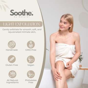 Soothe Au Naturel Cleansing Feminine Wash Gel for Intimate Areas & Sensitive Skin, Daily Vaginal Wash with Rose, Odor Control & pH Balance for Women, 150ml