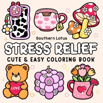 Stress Relief Coloring Book for Relaxation with Easy Designs