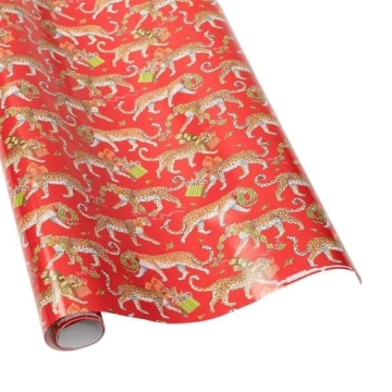 Christmas Leopards Gift Wrapping Paper - 30" x 8' Roll