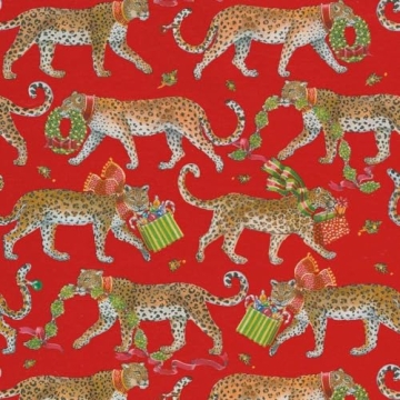 Christmas Leopards Gift Wrapping Paper - 30" x 8' Roll