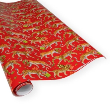 Christmas Leopards Gift Wrapping Paper - 30" x 8' Roll
