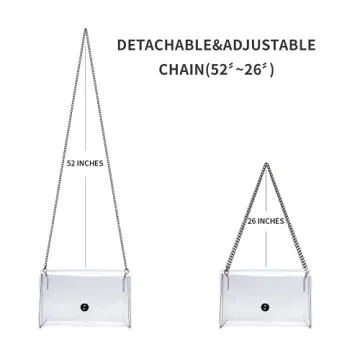 Vorspack Clear Purse for Women Stadium Approved Clear Crossbody Bag Cute for Sports Concert Prom Party Present - Clear(Black Chain)