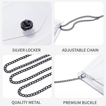 Vorspack Clear Purse for Women Stadium Approved Clear Crossbody Bag Cute for Sports Concert Prom Party Present - Clear(Black Chain)