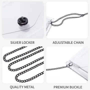 Vorspack Clear Purse for Women Stadium Approved Clear Crossbody Bag Cute for Sports Concert Prom Party Present - Clear(Black Chain)