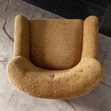 KINWELL 32.5" Swivel Chenille Barrel Chair for Living Room