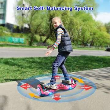 CBD Scooter with Corlorful LED Lights,6.5" Wheels, Dual 300W Motor Scooter for Kids Girls Boys Adult...