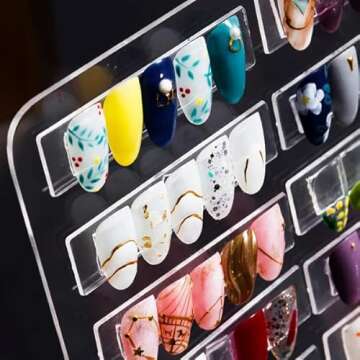 Nail Polish Rack 30 Lattice Nail Art Display Board Clear Acrylic Removable Holder Shelves Display Rack Stand for Nail Art Nail Table Mesa Para Manicura Profesional
