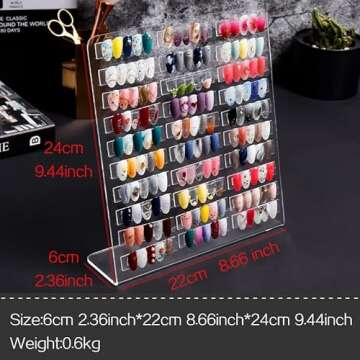 Nail Polish Rack 30 Lattice Nail Art Display Board Clear Acrylic Removable Holder Shelves Display Rack Stand for Nail Art Nail Table Mesa Para Manicura Profesional