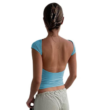 Y2K Backless Crop Top for Summer Casual Style