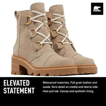 Sorel Women's Joan Now Lace Boot - Omega Taupe, Gum 2-5