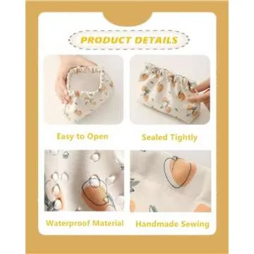 Gepehoho Small Pouch Bag, 3pcs Mini Cosmetic Bag for Purse, No Zipper Self-closing Cute Makeup Pouch for Women & Girl (C)