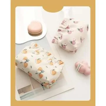 Gepehoho Small Pouch Bag, 3pcs Mini Cosmetic Bag for Purse, No Zipper Self-closing Cute Makeup Pouch for Women & Girl (C)