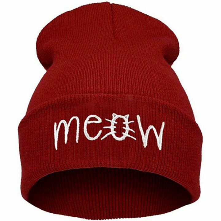 Beurio Slouchy Beanie Hat with Meow for Winter